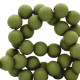 Acrylic beads 6mm round Matt Olive green
